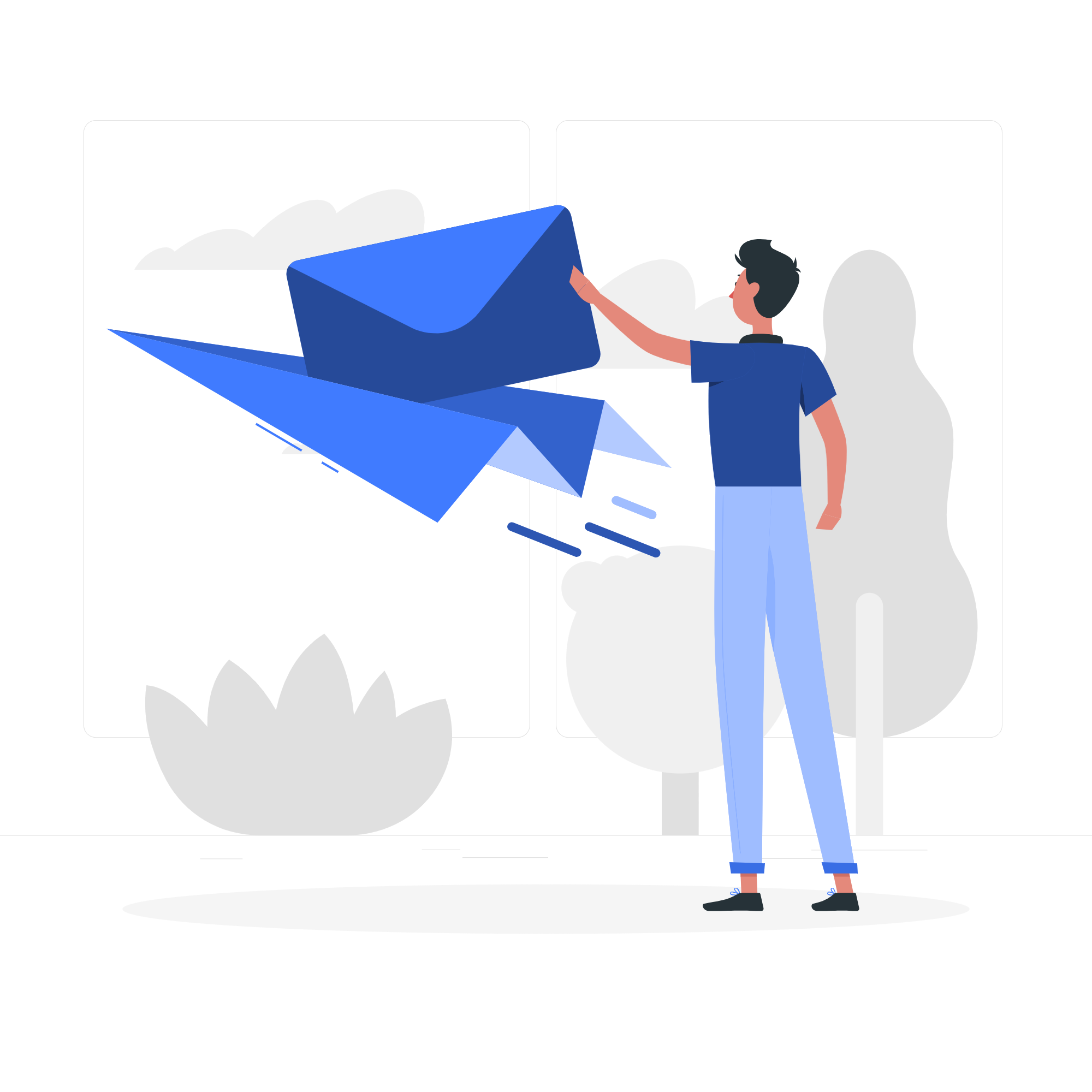 illustration of a man trying to contact